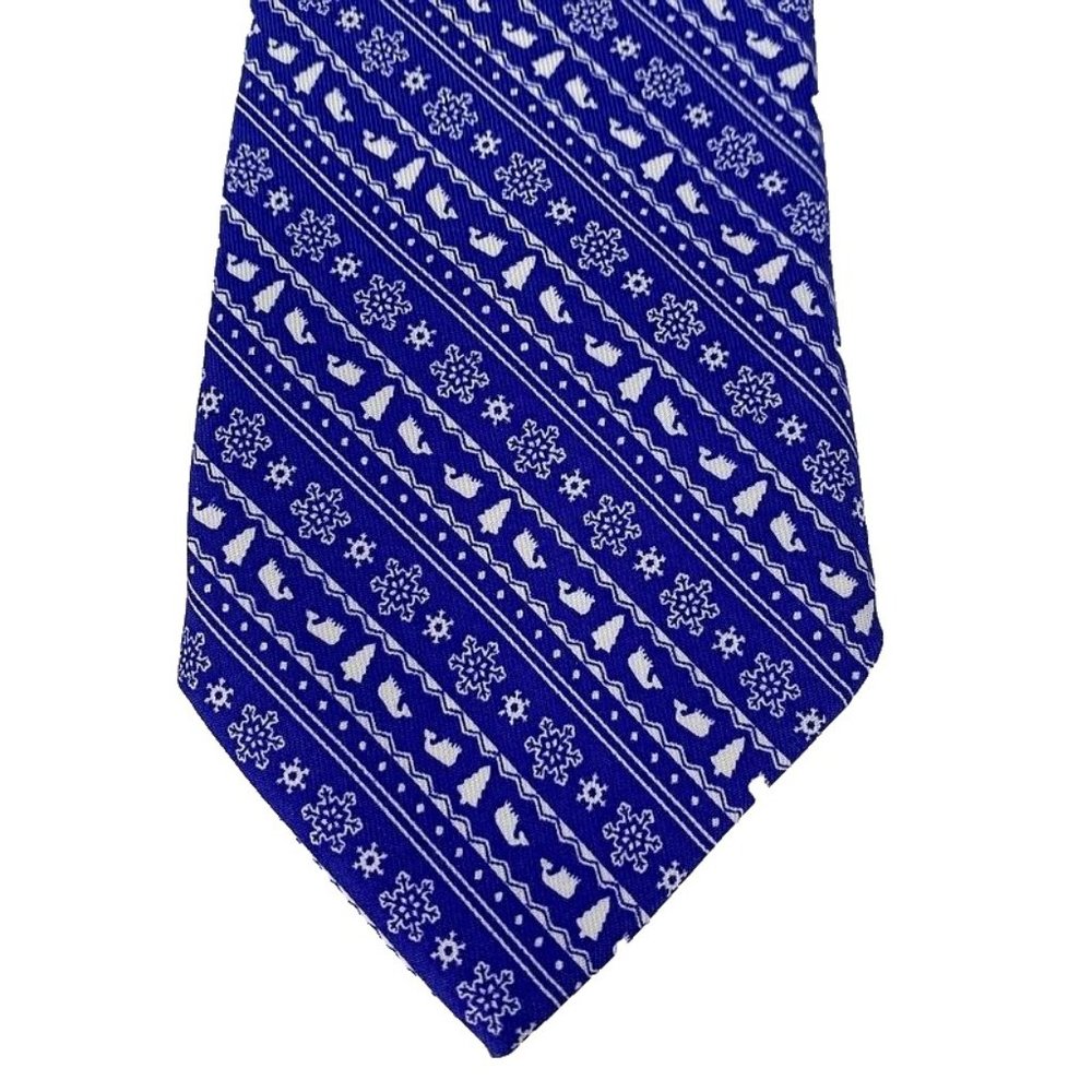 Vineyard Vines Fair Isle Stripe Marlin Tie Silk Xmas Holiday‎ Whale Mens $85